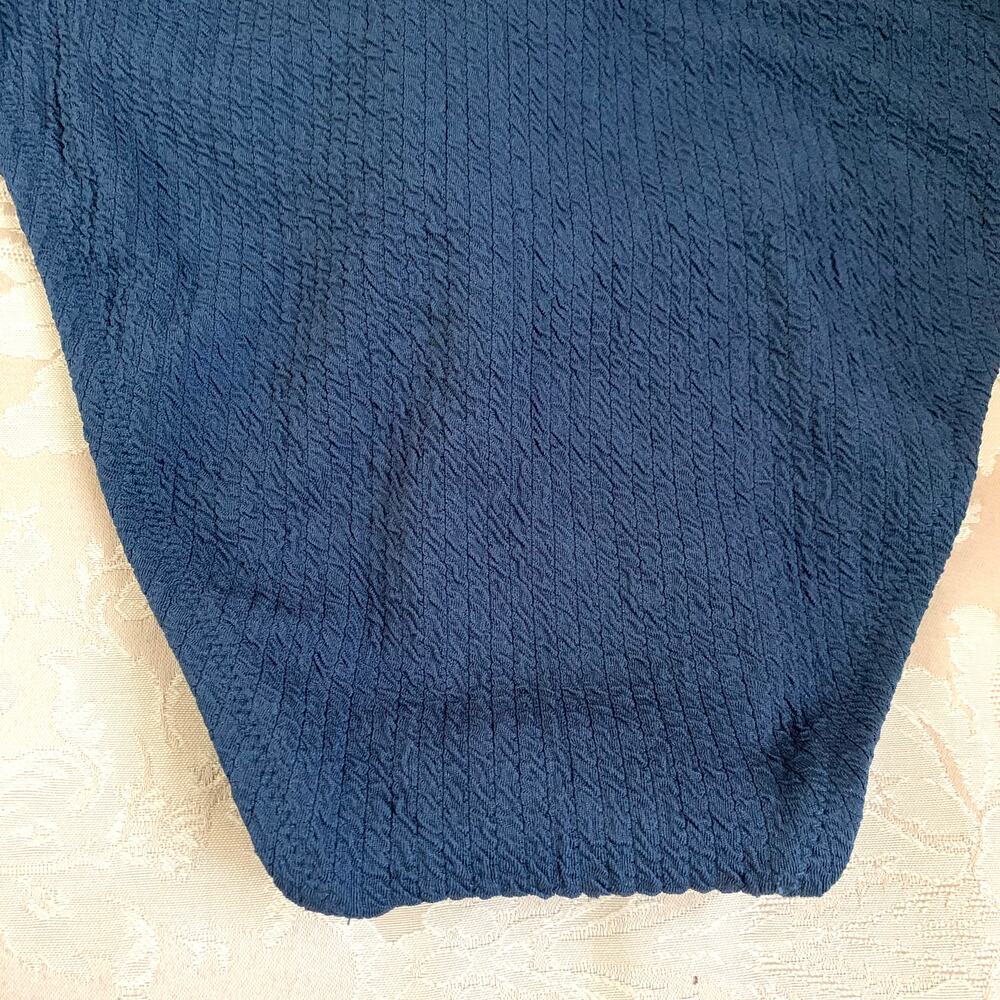 3/$15 J. Crew Textured Curved Waist Cheeky Bikini Bottom in Blue - Picture 6 of 10